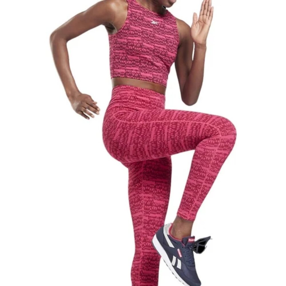 NEW Reebok MYT cotton leggings in pink - Picture 2 of 6